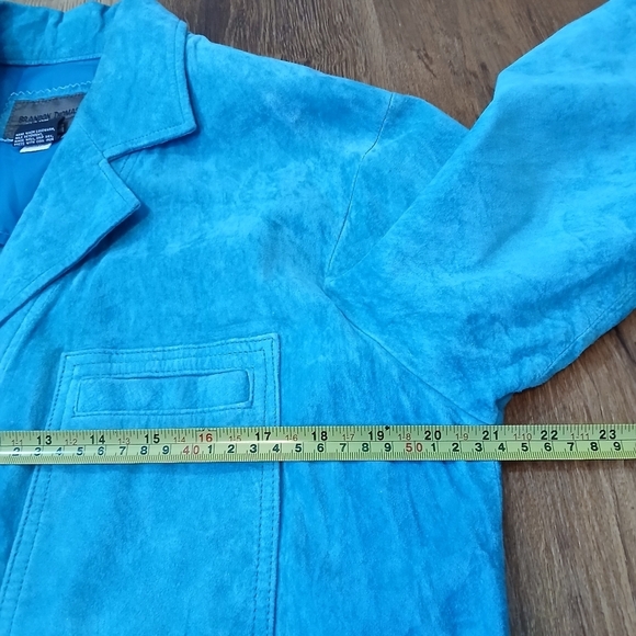 Brandon Thomas Leather Suede Western Jacket Rustic Blue Men's Size Medium - Picture 9 of 10